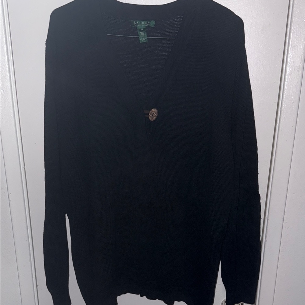 Lauren Ralph Lauren Black V-Neck Sweater